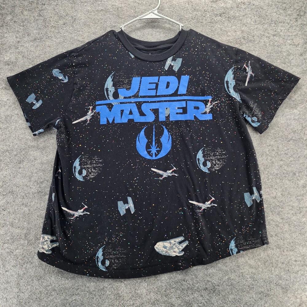Disney Store Star Wars Shirt Mens Extra Large Jedi Master Short Sleeve Black